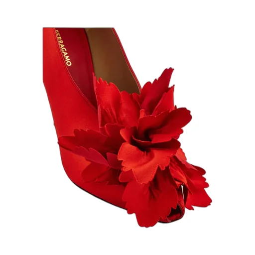 Flower Embellished High Heel Pump