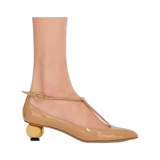 Ball-Heel T-Strap High Heels