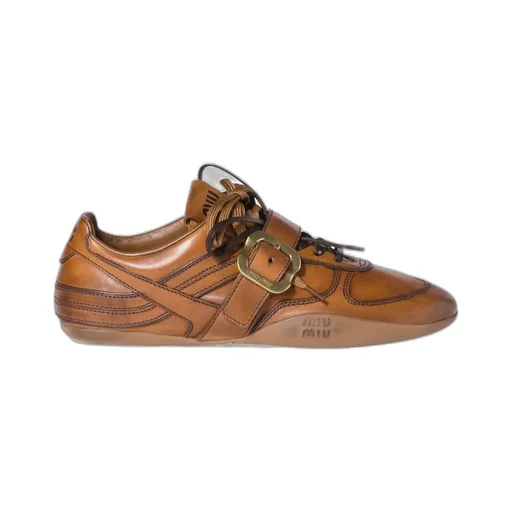 Miu Miu Buckle-Detailed Lace-Up Sneakers