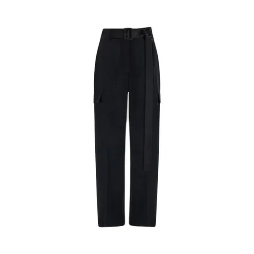 Ferragamo Belted Waist Satin Cargo Trousers