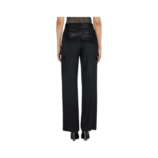 Ferragamo Belted Waist Satin Cargo Trousers