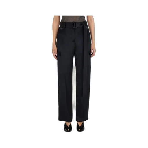 Ferragamo Belted Waist Satin Cargo Trousers