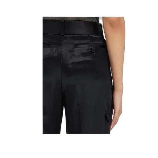 Ferragamo Belted Waist Satin Cargo Trousers
