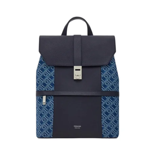 Ferragamo Monogram Backpack With Gancini Buckle