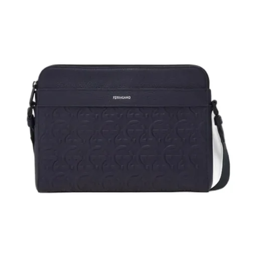 Embossed Gancini Crossbody Bag