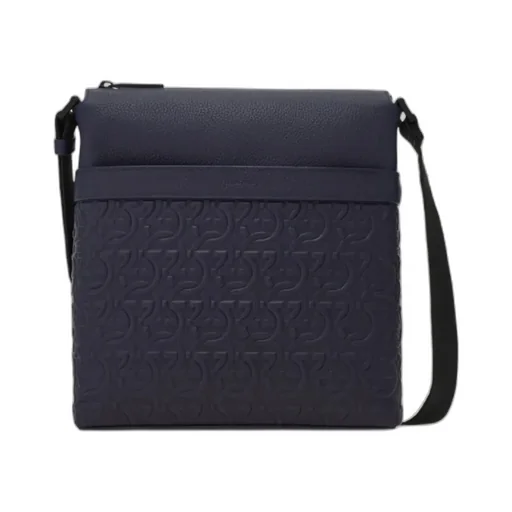 Embossed Gancini Messenger Bag