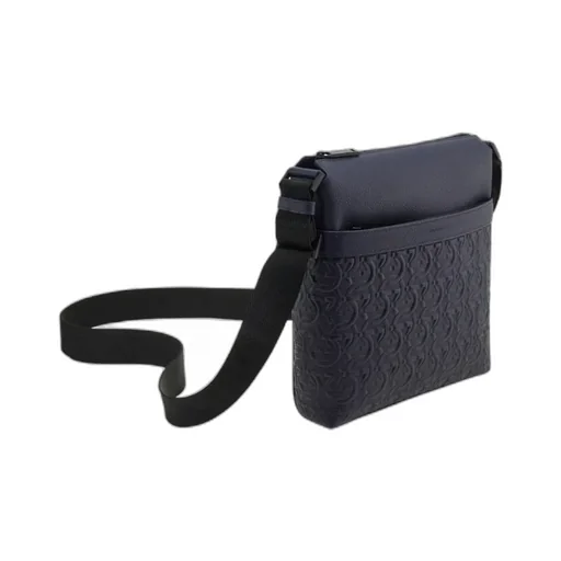 Embossed Gancini Messenger Bag