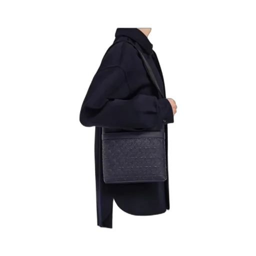 Embossed Gancini Messenger Bag