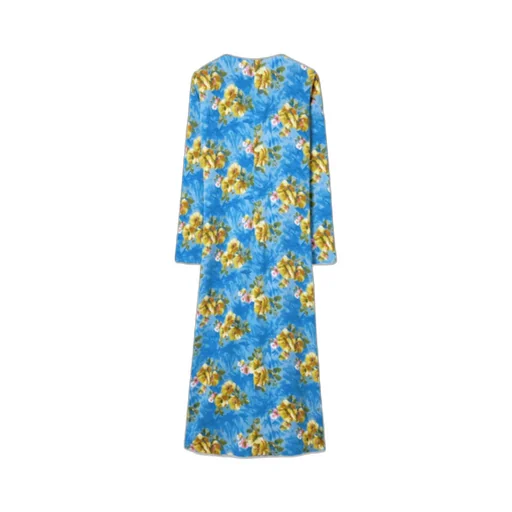 Long-Sleeve Floral-Print Maxi Dress