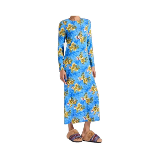 Long-Sleeve Floral-Print Maxi Dress