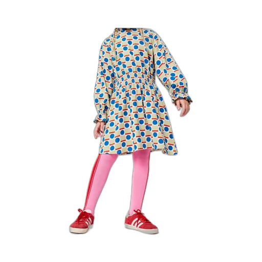 Ruffled Geometric-Print Dress