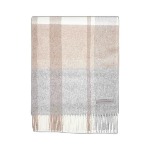 Zegna Checked Fringed Knitted Scarf