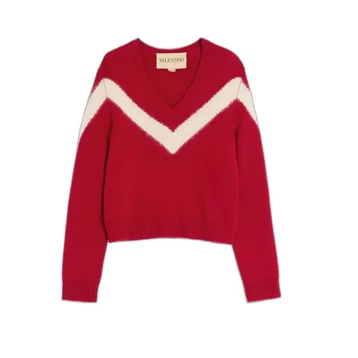 Valentino V-Neck Long-Sleeved Jumper