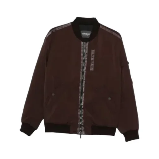 Striped-Panel Bomber Jacket