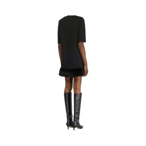 Arcadia Faux Fur Trim Dress
