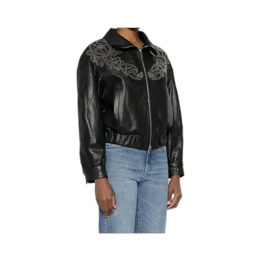 Embellished Leather Jacket