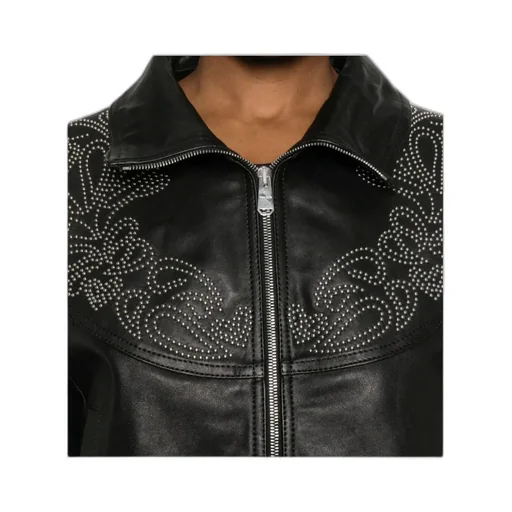 Embellished Leather Jacket