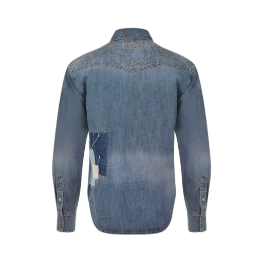Long-Sleeved Denim Shirt