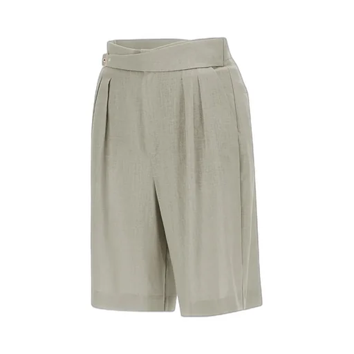 Herno Pleated Belted Shorts