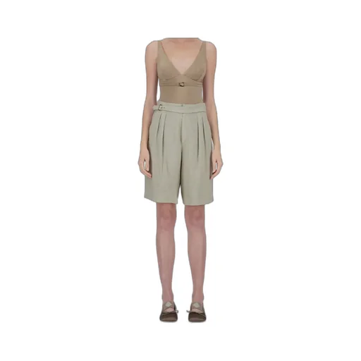 Herno Pleated Belted Shorts