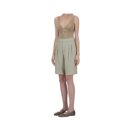 Herno Pleated Belted Shorts