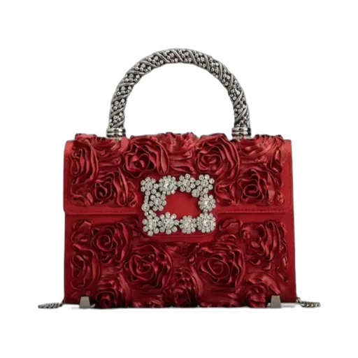 Rose-Embellishment Tote Bag