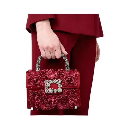 Rose-Embellishment Tote Bag