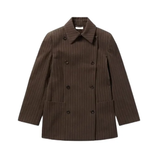 Double-Breasted Pinstripe Blazer