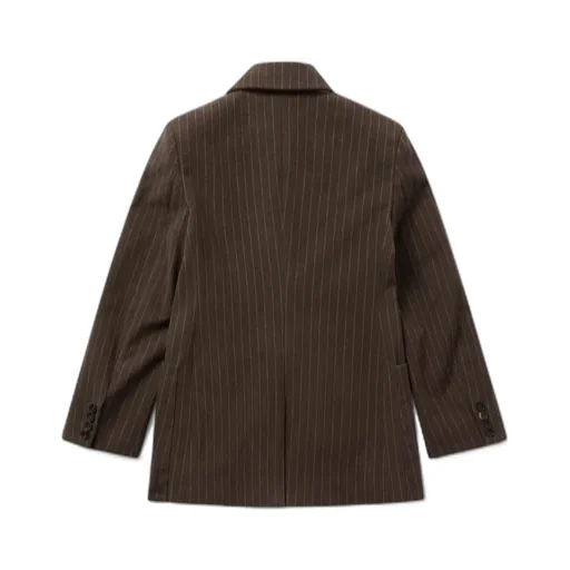 Double-Breasted Pinstripe Blazer