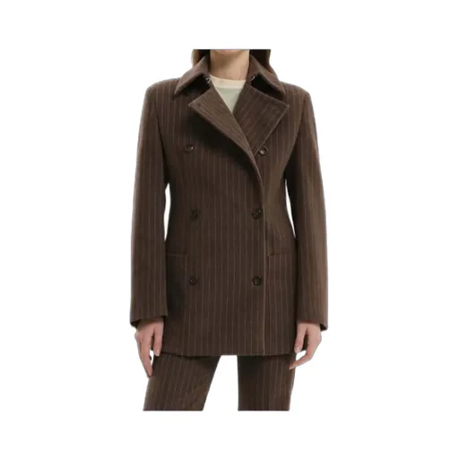 Double-Breasted Pinstripe Blazer