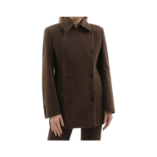Double-Breasted Pinstripe Blazer