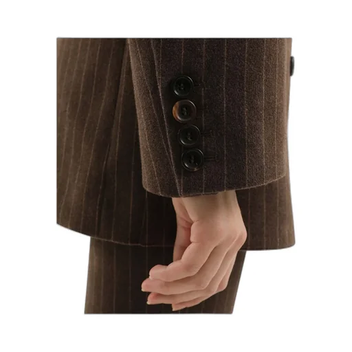 Double-Breasted Pinstripe Blazer