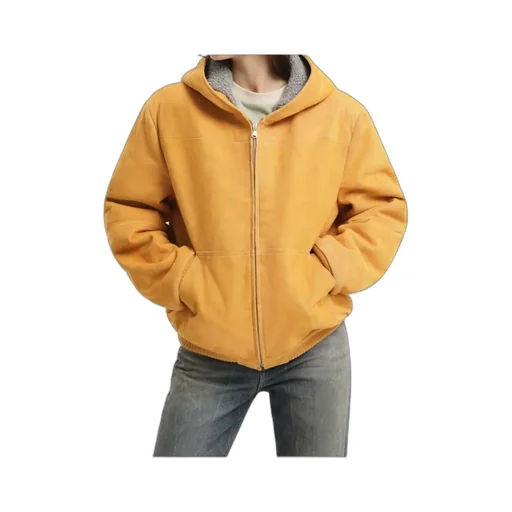Leather Hoodie Zip Up
