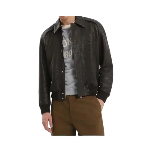 Press-Stud Leather Jacket