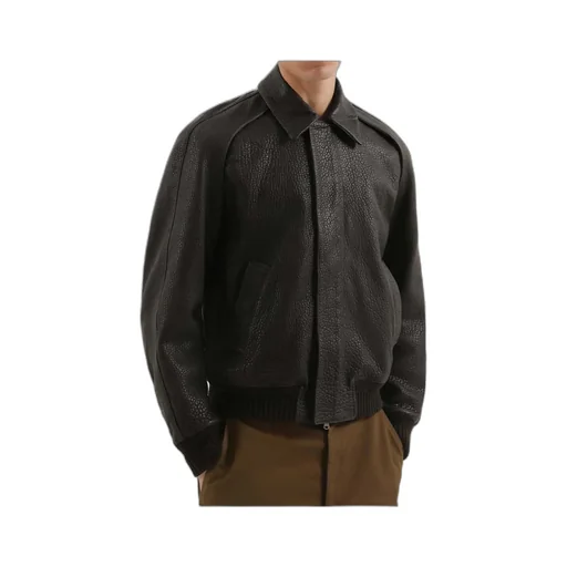 Press-Stud Leather Jacket
