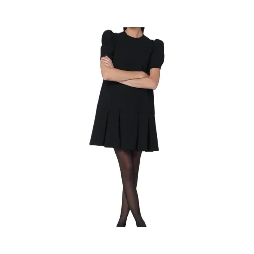 Black Mini Dress With Pleats