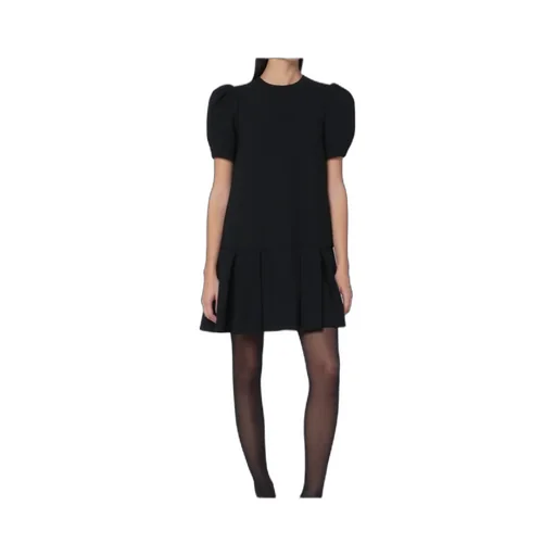 Black Mini Dress With Pleats