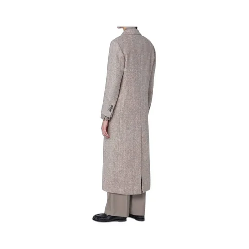 Double-Breasted Herringbone Coat