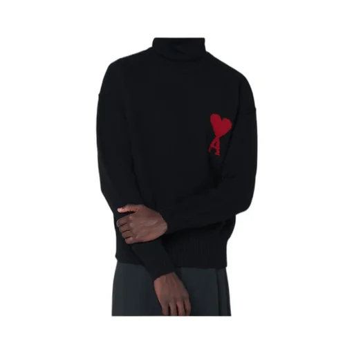 Ami Paris Ami De Coeur Funnel Neck Sweater