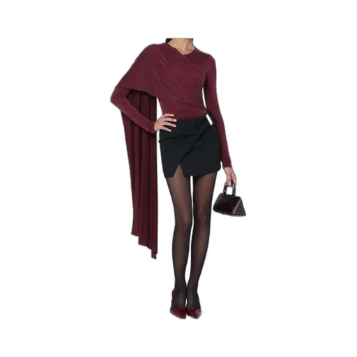 The Andamane Draped Long-Sleeved Bodysuit