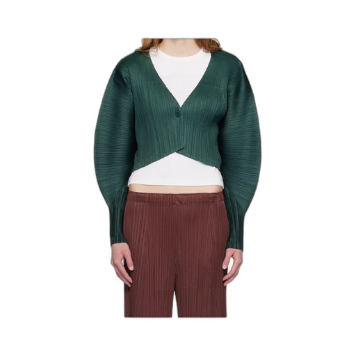Single-Button Batwing Sleeve Knit Sweater