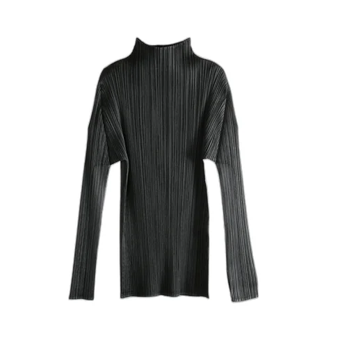 Pleats Please Issey Miyake Mock Neck Long-Sleeved Top
