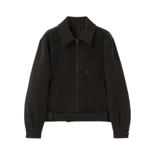 Brown Belted Zip-Up Jacket