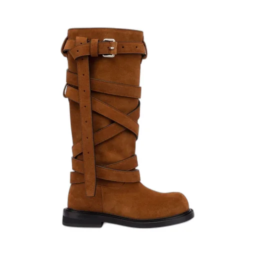 Suede Biker Boots