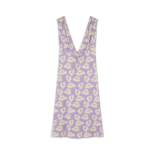 Poppies V-Neck Midi Dress