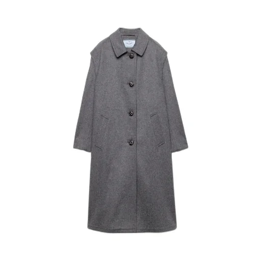 Single-Breasted Double Loden Cloth Coat