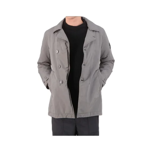 Compass-Patch Buttoned Coat