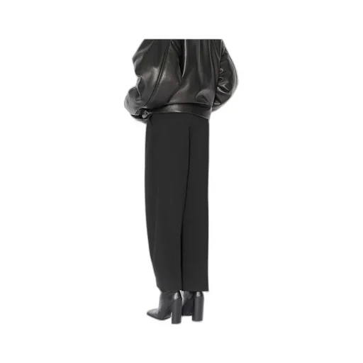Virgin Wool Blend Straight-Leg Trousers