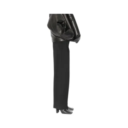 Virgin Wool Blend Straight-Leg Trousers
