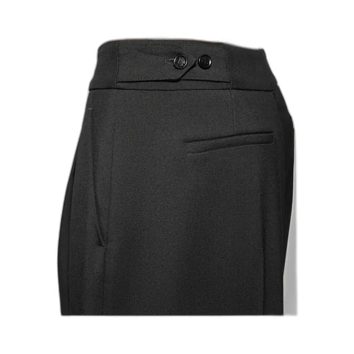 Virgin Wool Blend Straight-Leg Trousers